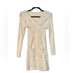 Cozy cream long sleeve dress